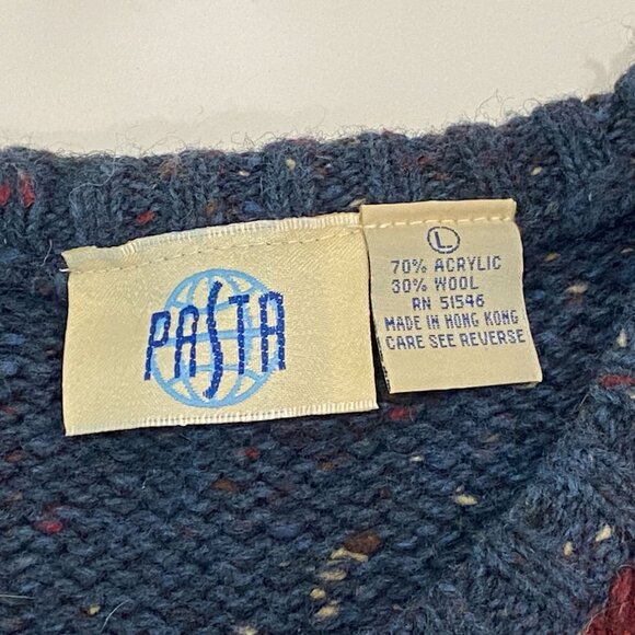 Vintage Argyle Sweater Vest By Pasta Womens L Wool Blend Sleeveless Knit - Picture 4 of 4